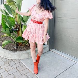 LoveShackFancy X Target Pink Floral Mini Dress